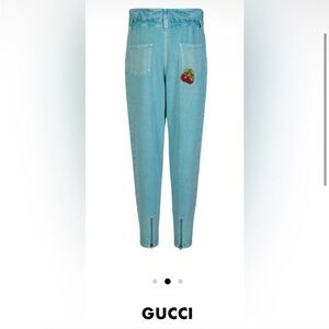Gucci Cherry Patch High Waisted Jeans NWT